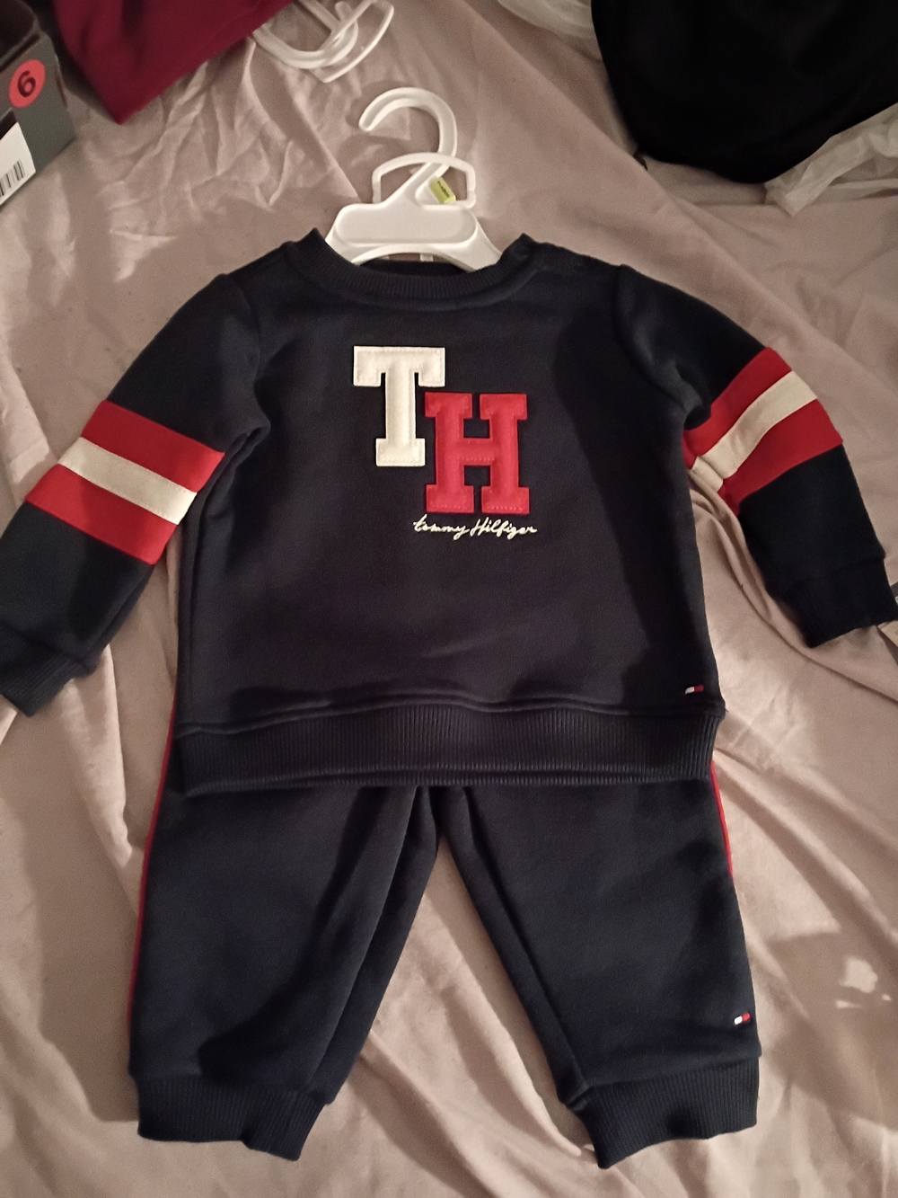 Tommy Hilfiger Navy Set with Red and White TH Logo